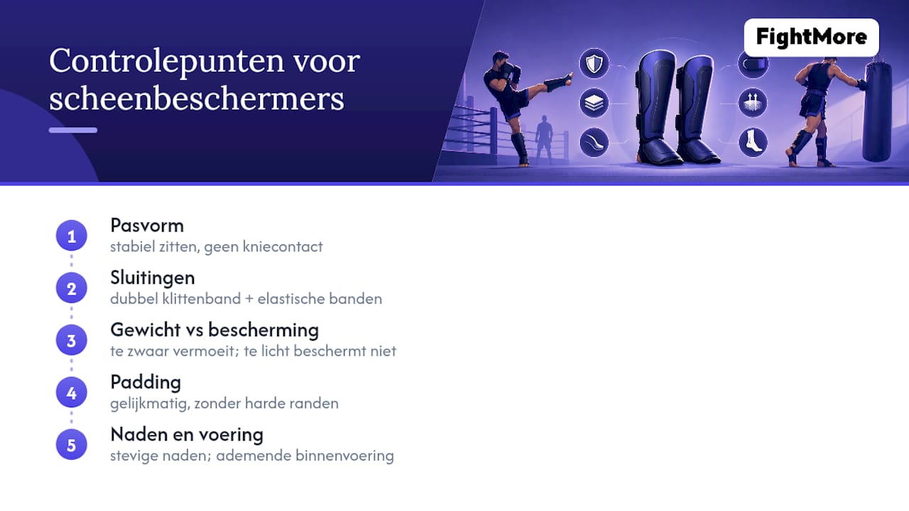 Checklist voor de kwaliteit van scheenbeschermers