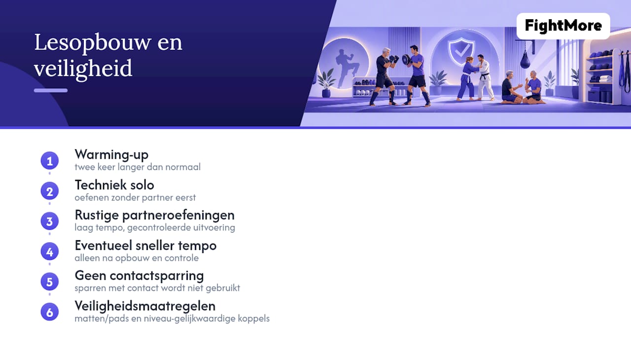 Veilige, stapsgewijze opbouw van een les voor senioren