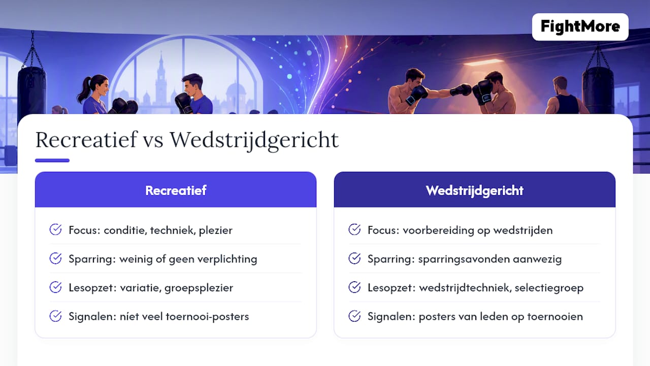 Sfeer en lesopzet: recreatief sporten of wedstrijdgericht trainen? — overview diagram