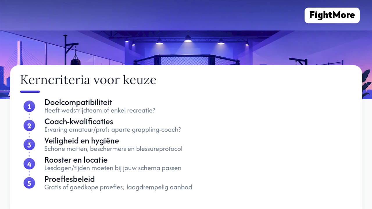 Vijf criteria voor een goede MMA-gym