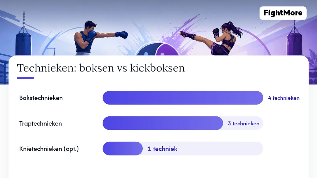 Vergelijking van technieken bij boksen en kickboksen