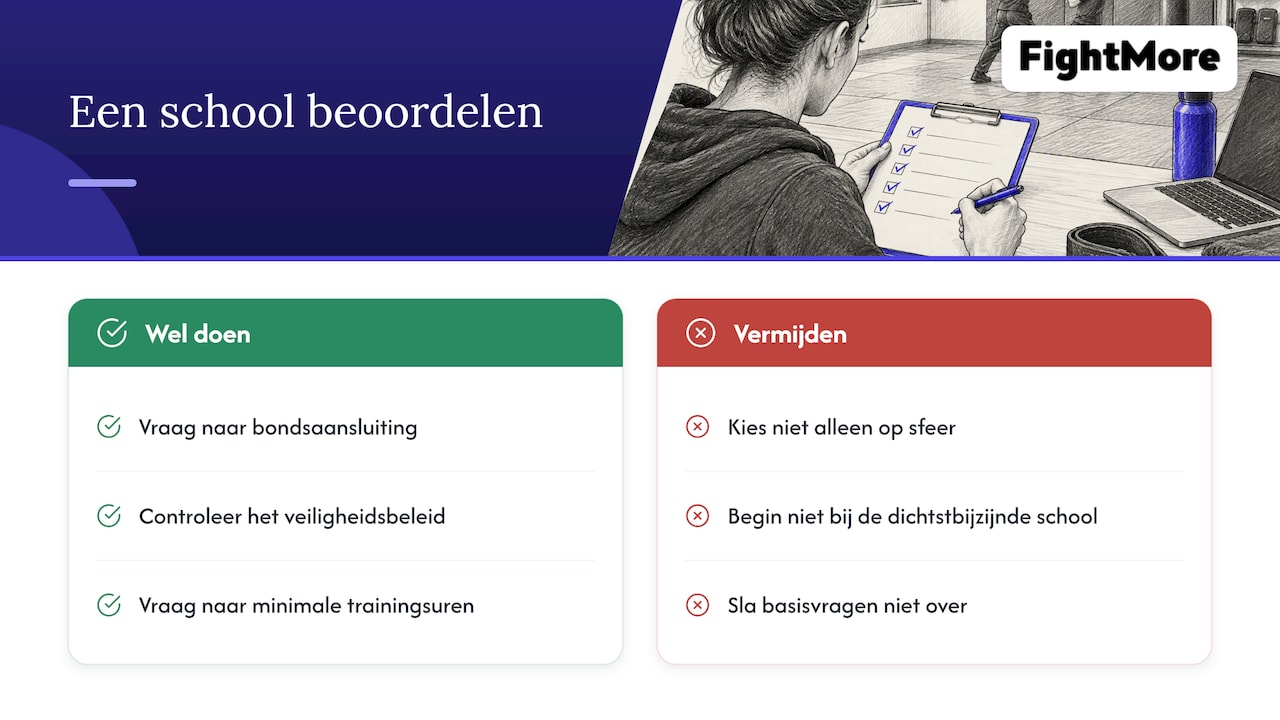 Onze kijk op het kiezen van een Krav Maga-school — overview diagram