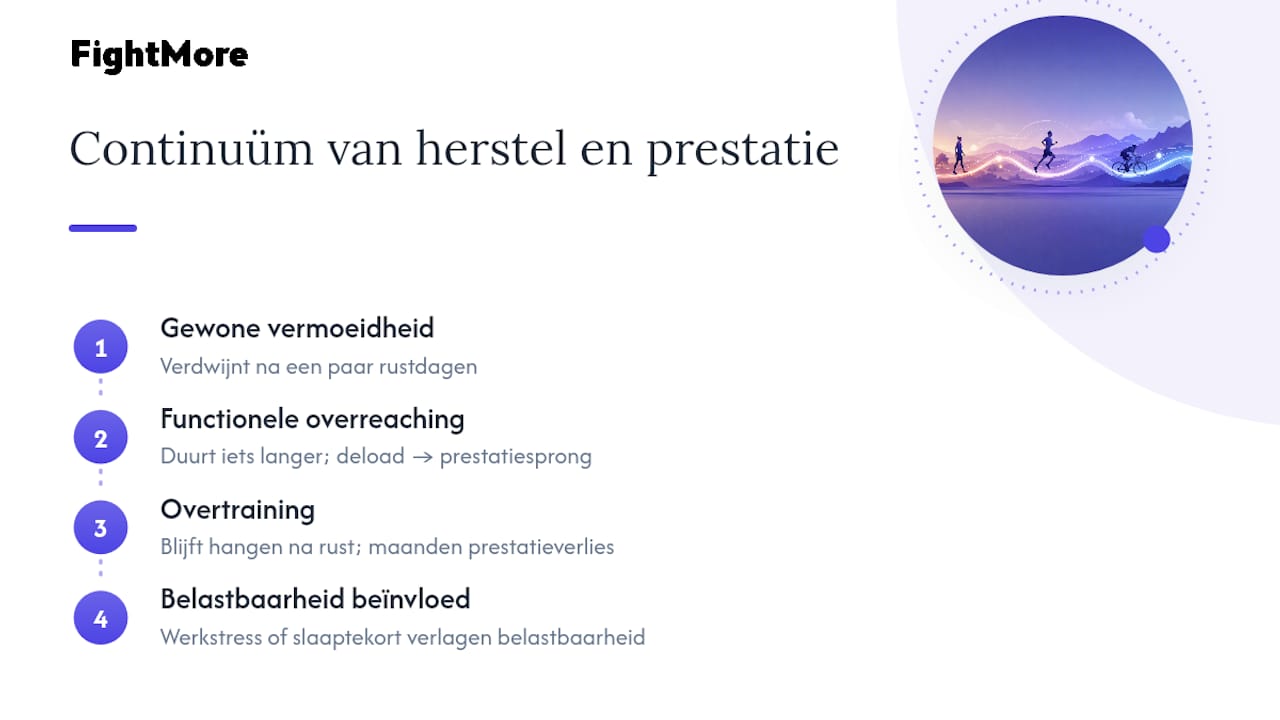 Vergelijking tussen vermoeidheid en overtraining