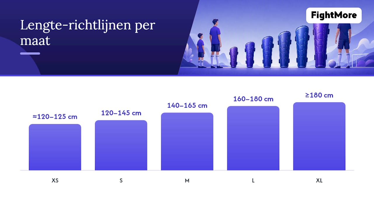 Overlappende maataanduidingen voor scheenbeschermers